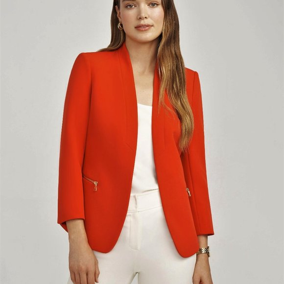 Anne Klein Jackets & Blazers - Anne Klein Stretch Zipper Pocket Open Front Jacket